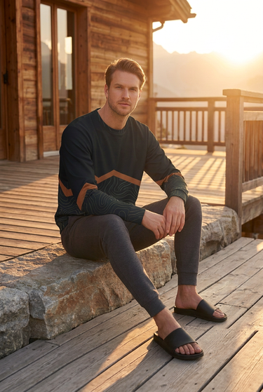 Alpine lodge sweatshirt look