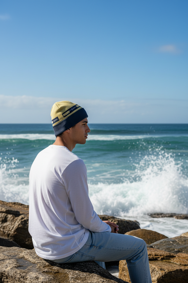 Alppeer Beanie โ Beach Rocks Side