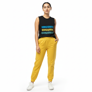 Alppeer Triple Stripe Tank - South Asian female model in black