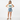 Alppeer Triple Stripe Tank - White female model in white