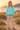 Aqua sweatshirt with linen pants