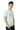 Asian-featured model in ice blue