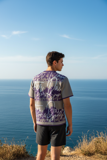 Before Sunset Knit Tee – Coastal Cliff Back