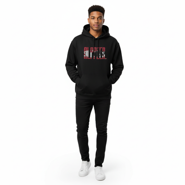 Black hoodie casual look