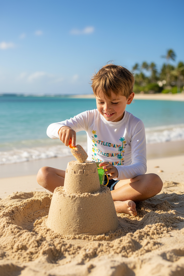 Boy Building Sandcastle