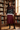 Burgundy skirt bookshop editorial