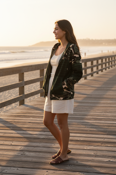 Camo Croc Zip Hoodie – Female Boardwalk