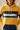 Close-up of the navy and white Alppeer chest stripe