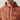 Close-up of the solid rust hood and white drawstrings