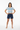Crop Tee with Navy Boardshorts - Front
