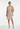 Dress with beige blazer and heeled sandals
