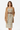Dress with camel cardigan and brown belt