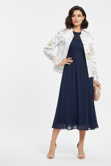Elegant Midi Dress & Heeled Sandals