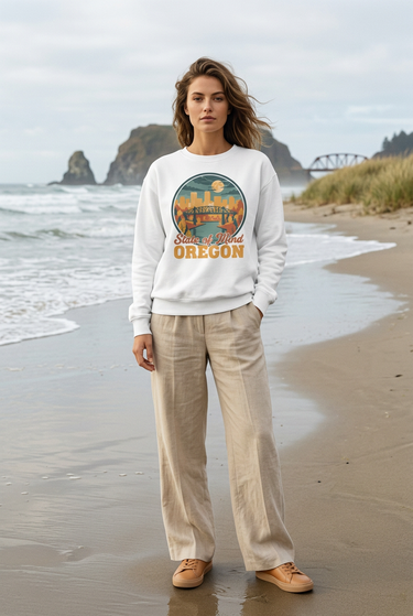 Female coastal linen look