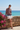 Female Mediterranean terrace sweatshirt editorial