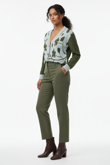Female model - classy styling with tailored trousers