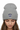 Female model - heather grey beanie detail