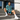 Female model in turquoise tribal hoodie - oversized street style