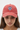 Female model - red cap detail