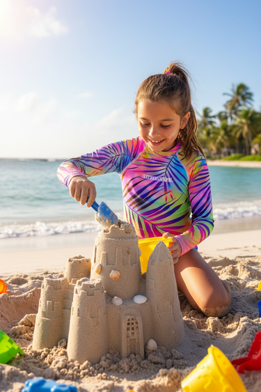 Girl Building Sandcastle