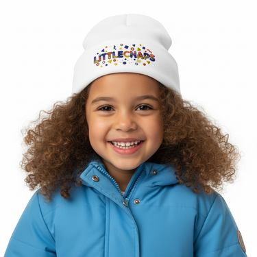 Girl in white beanie