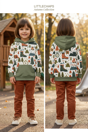Girl playground styling concept in the woodland hoodie