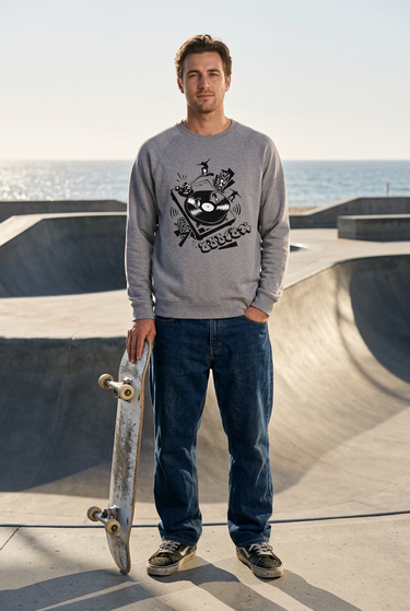 Graphite crewneck skate editorial
