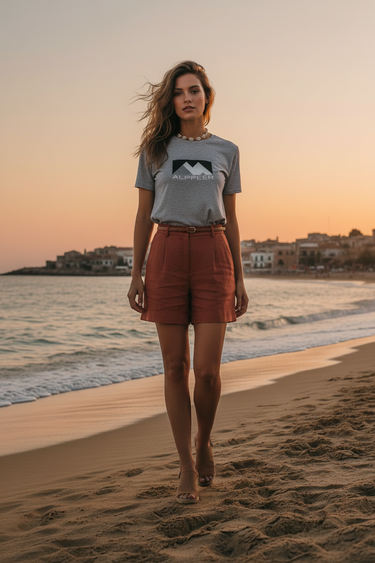 Heather Grey · Sunset Beach · Terracotta Shorts