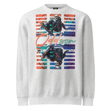Heather Grey sweatshirt close-up