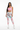 Model wearing Abstract Chain Recycled Joggers with pink sports bra