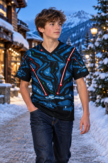 Look 2: snowy village street