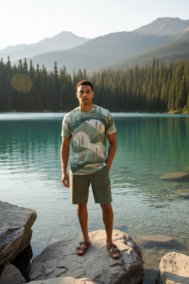 Look 5 – Olive Boardshorts Outdoor