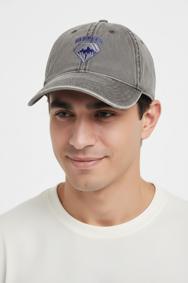 Male model - charcoal grey cap candid