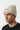 Male model close-up side profile wearing ecru cream beanie