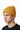 Male model close-up side profile wearing gold beanie