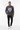 Male model in charcoal melange sweatshirt with black jeans