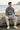 Male model in grey Oregon tee with stone chinos
