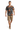 Male model in khaki shorts and brown sneakers