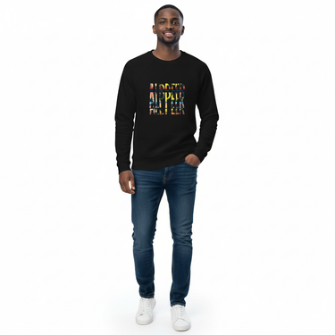 Man in black sweatshirt with jeans