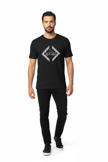 Model with beard in black heather