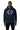 Model with fade haircut in navy