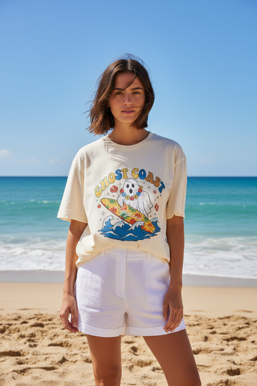 Natural — Female, Linen Shorts, Beach