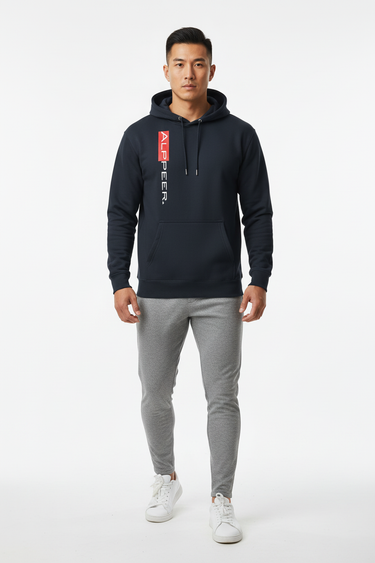 Navy ALPPEER Hoodie with Gray Joggers - Full Body