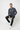 Navy sweatshirt sitting pose