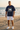 Navy tee with white shorts