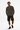 Olive cargo shorts look on white