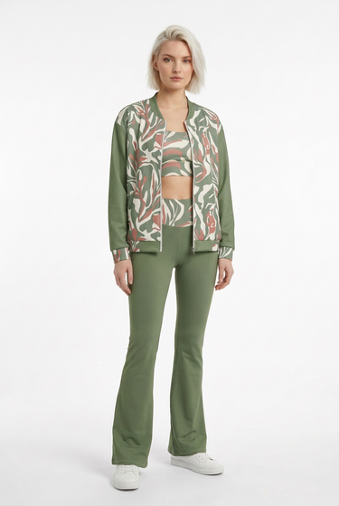Open bomber with matching flare leggings