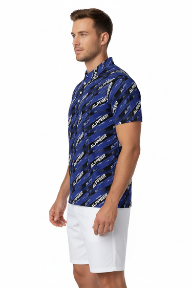 Polo with white boardshorts side