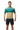 Rash guard with black boardshorts front
