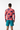 Rash guard with teal boardshorts back